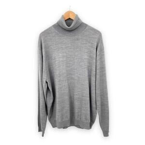 Linea Uomo sweater men's XXL wool blend rib knit turtleneck